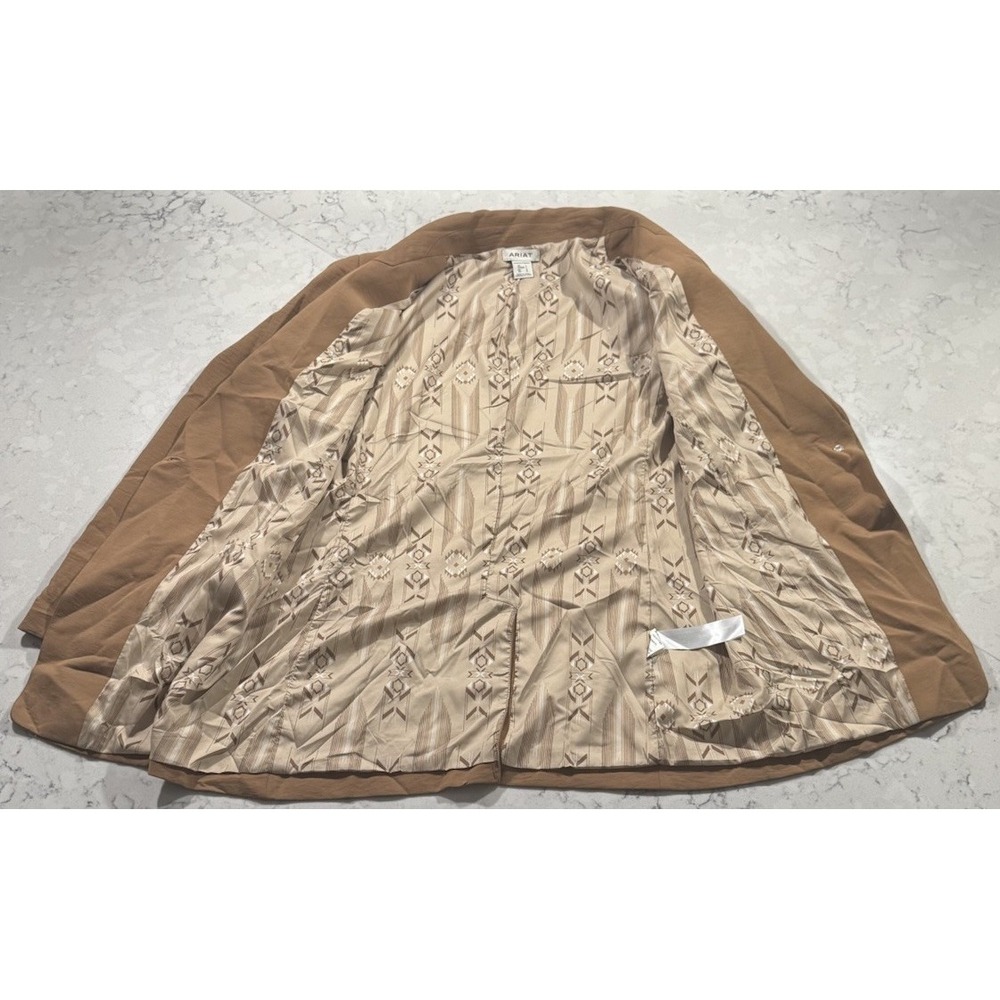 Ariat Trailblazer Blazer Jacket Women Large Camel Brown Western Aztec Cowgirl - Picture 3 of 8